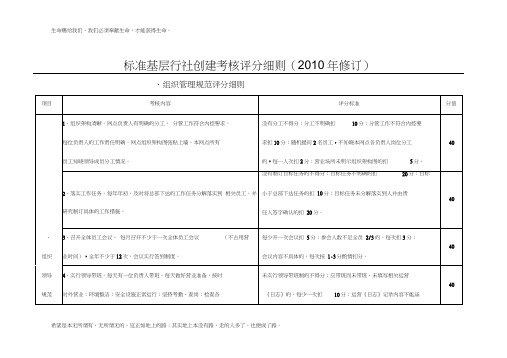 标准基层行社创建考核评分细则(2010年修订)
