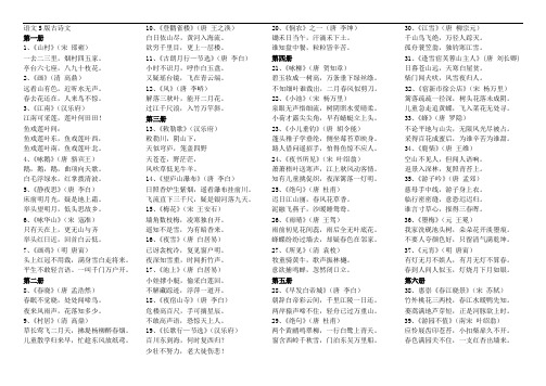 小学语文S版所有古诗