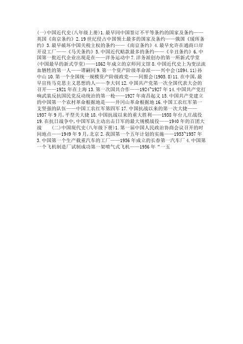 历史文集：2010年中考历史复习
