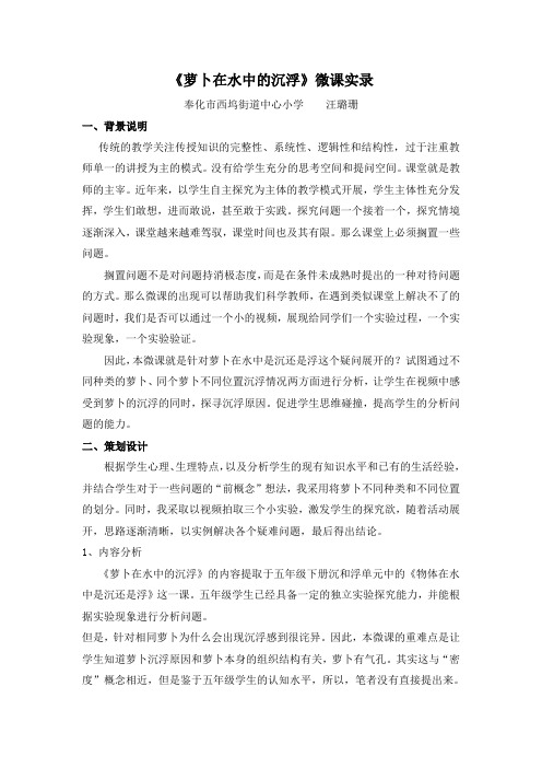 萝卜在水中的沉浮