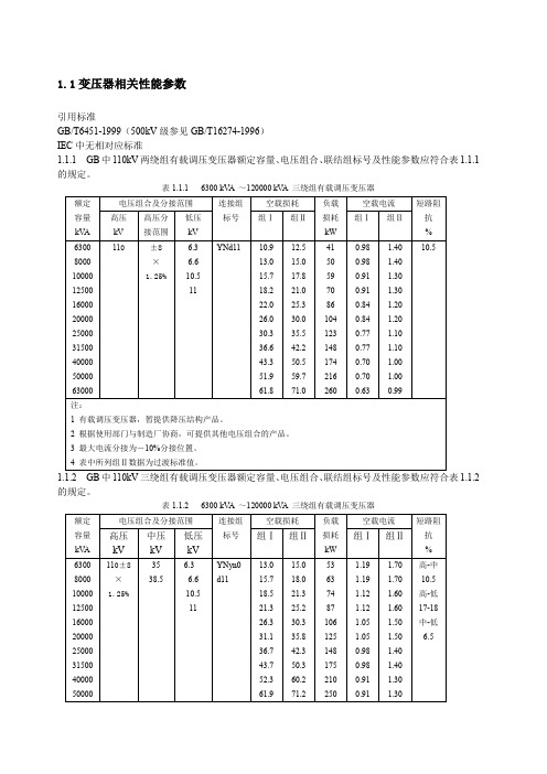 变压器技术规范