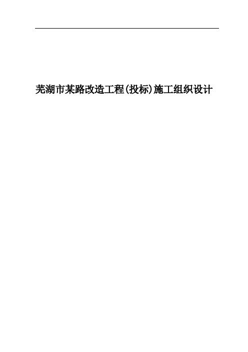 芜湖市某路改造工程(投标)施工组织设计