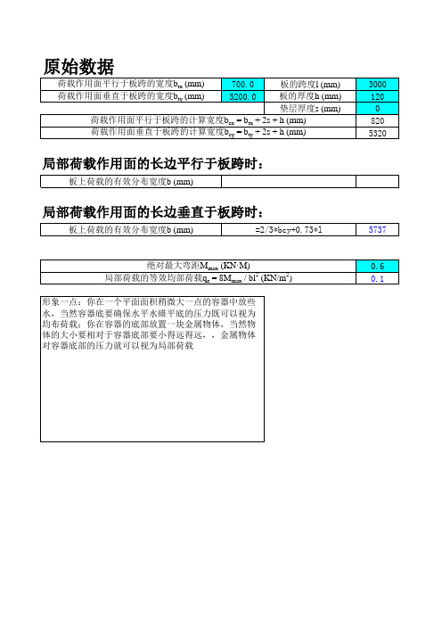 局部荷载转化为均部荷载