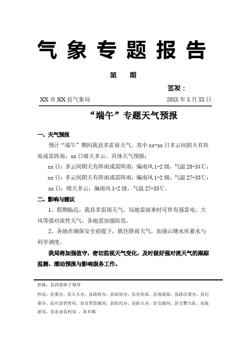 气象专题报告模板