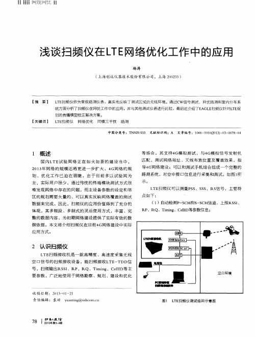 浅谈扫频仪在LTE网络优化工作中的应用