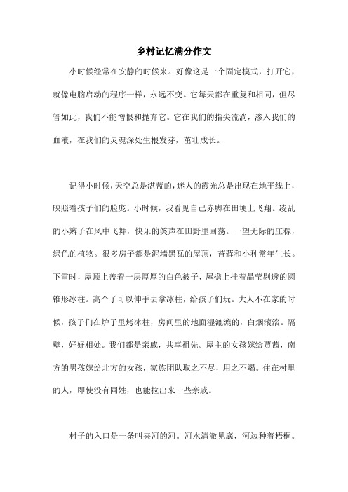 乡村记忆满分作文