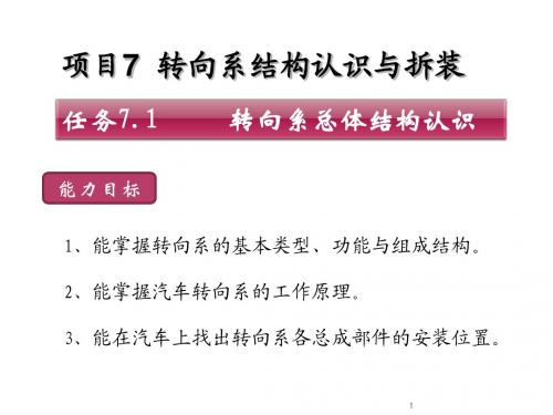 汽车结构认识与拆装项目7 转向系结构认识与拆装