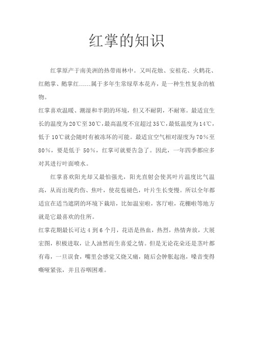 红掌的知识