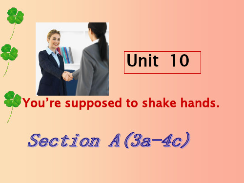 九年级英语全册 Unit 10 You are supposed to shake hands Se