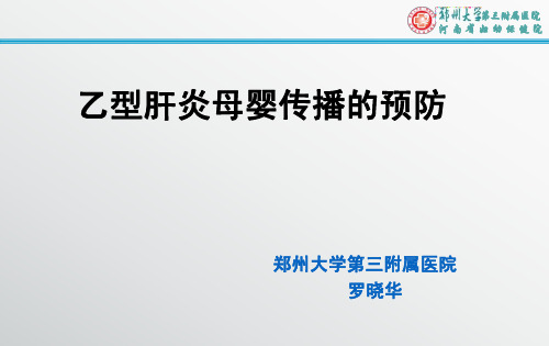 乙型肝炎病毒母婴传播预防最终版
