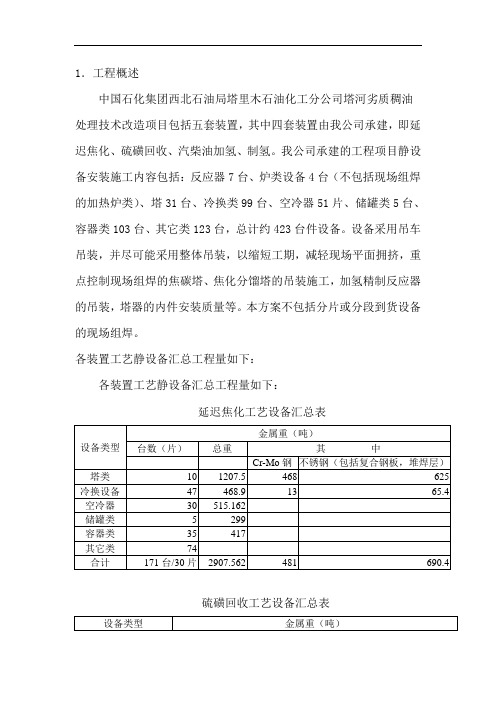 静设备安装施工技术方案修改版