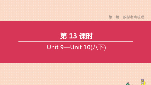 人教新目标版中考英语复习方案第一篇教材考点梳理第13课时Units9_10八下课件 