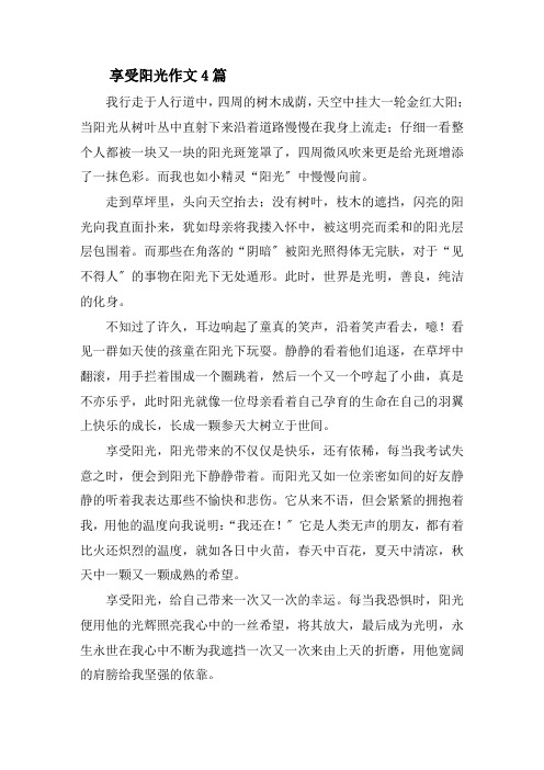 享受阳光作文4篇精选