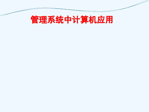 2011版管理系统中计算机应用1#