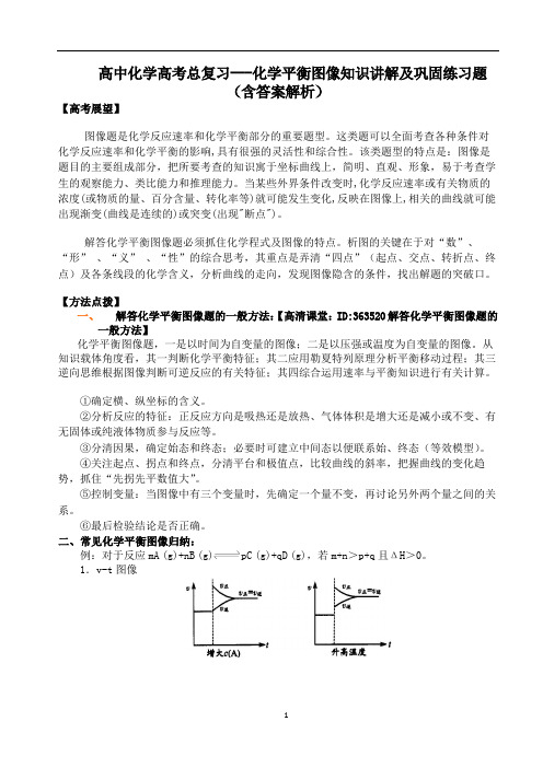 高中化学高考总复习---化学平衡图像知识讲解及巩固练习题(含答案解析)