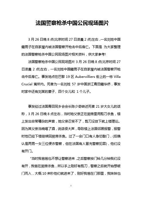 法国警察枪杀中国公民现场图片