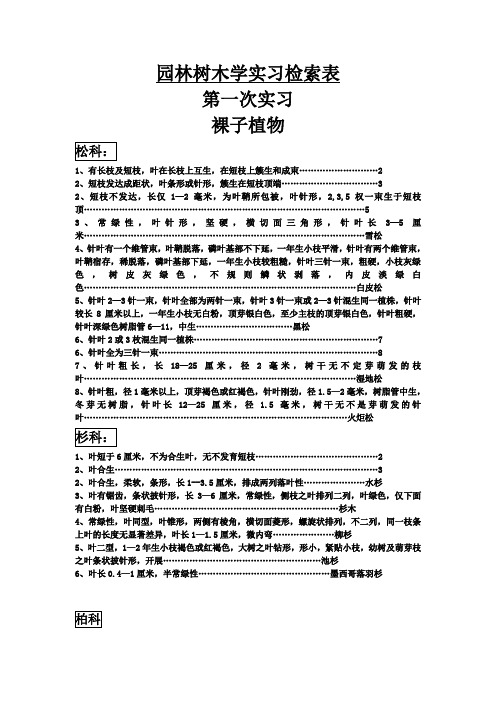 南林树木学检索表