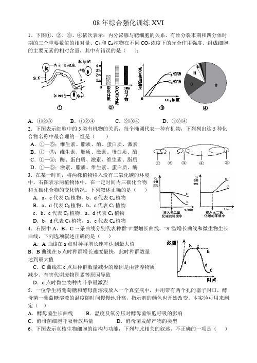 保定地区高三生物08年综合强化训练XVI