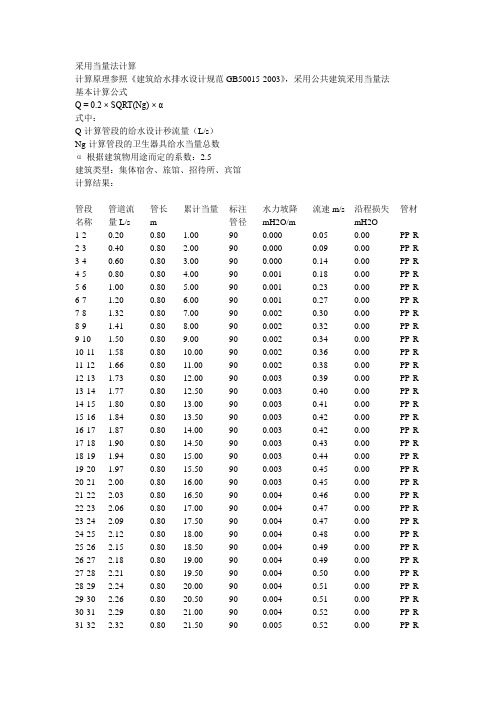 给水计算
