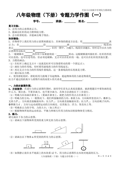 2012新人教版——八年级物理(下册)专题力学作图(一)
