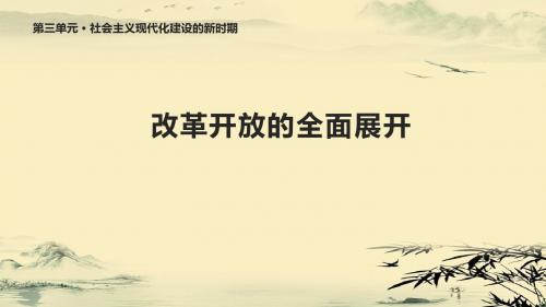 川教版八年级历史下册8《改革开放的全面展开》课件