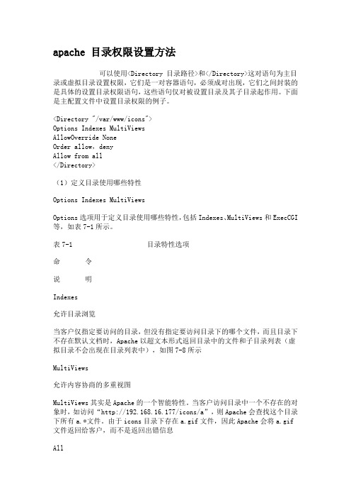 Apache目录权限设置