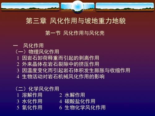 风化作用与坡地重力地貌