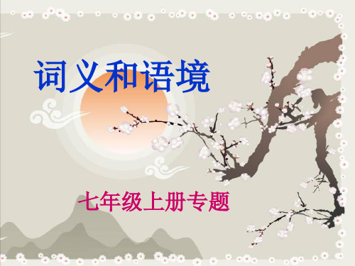 七年级上册专题：词义和语境ppt课件