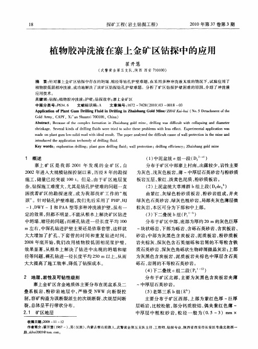 植物胶冲洗液在寨上金矿区钻探中的应用