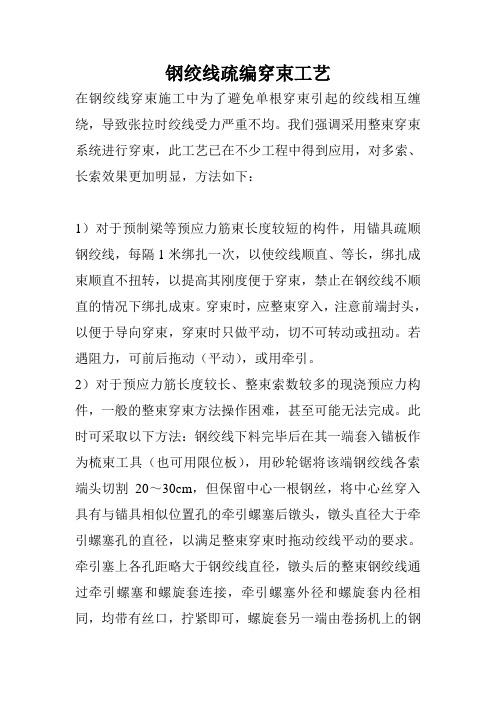 钢绞线疏编穿束工艺