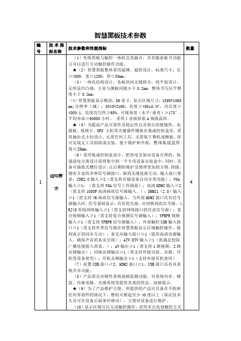 智慧黑板技术参数