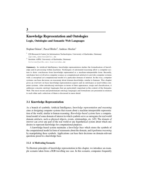 3 Knowledge Representation and Ontologies Logic, Ontologies and Semantic Web Languages