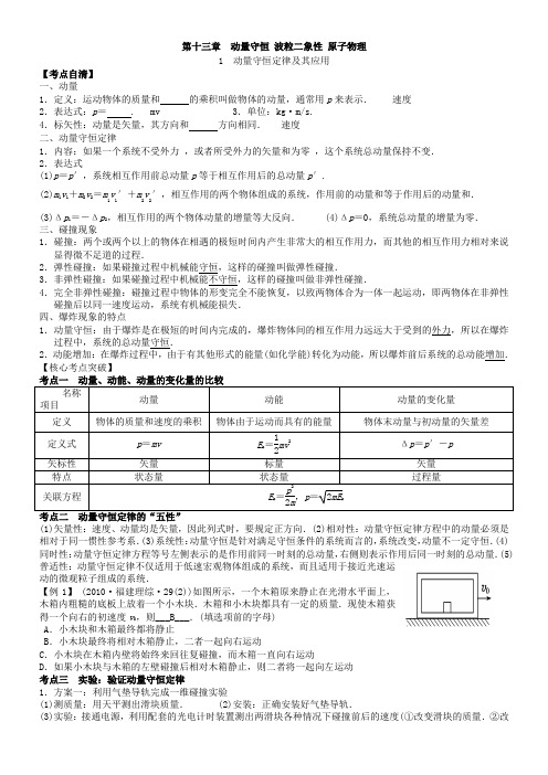 第十三章  动量守恒 波粒二象性 原子物理