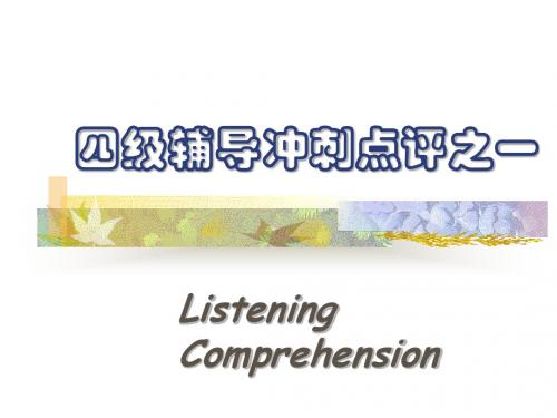 Listening Comprehension 听力技巧 听力理解