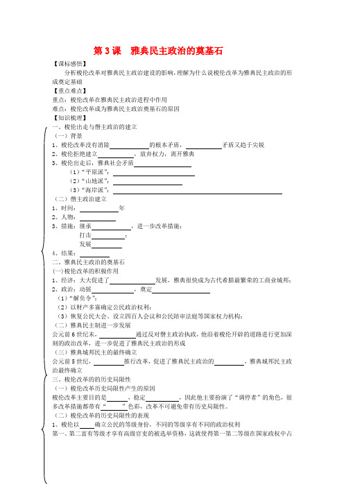 高中历史雅典民主政治的奠基石 新人教版选修1