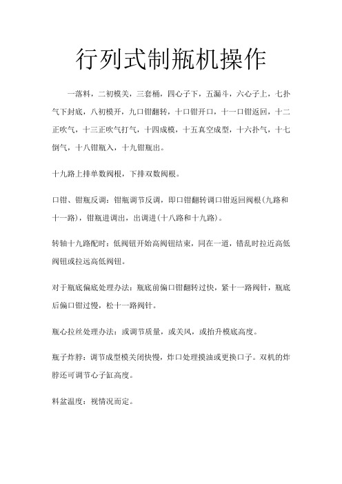 行列式制瓶机操作
