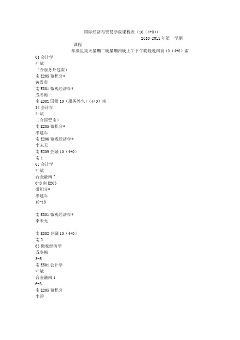 工 商 管 理 学 院 课 程 总 表 - 广东外语外贸大学