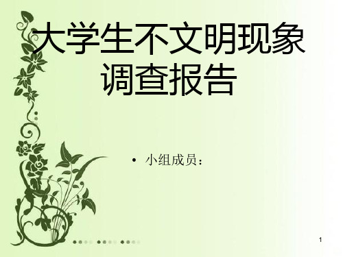 大学生不文明现象调查报告PPT课件