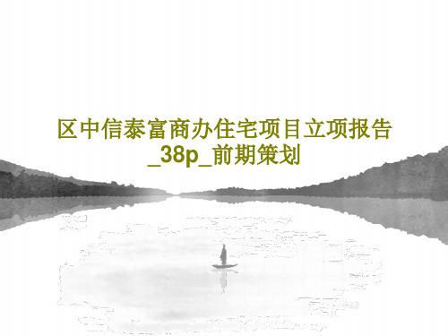 区中信泰富商办住宅项目立项报告_38p_前期策划40页PPT