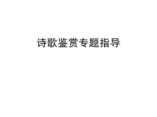 诗歌鉴赏专题指导