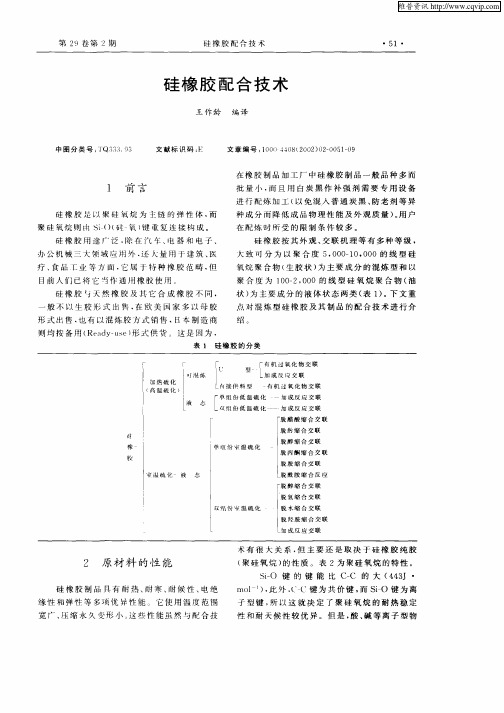 硅橡胶配合技术