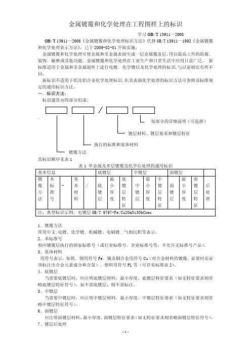 电镀在工程图上的标示1