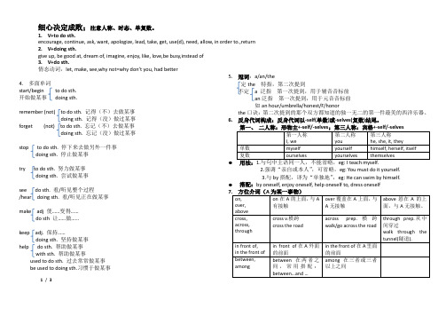 沪教牛津版七下总复习语法点