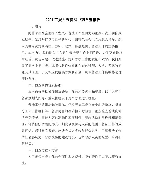 2024工委六五普法中期自查报告