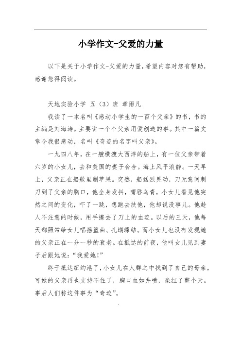 小学作文-父爱的力量