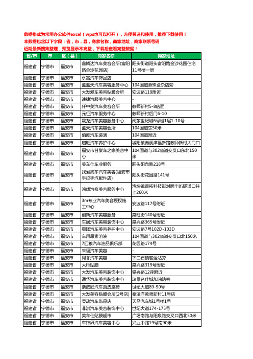 2020新版福建省宁德市福安市汽车装潢工商企业公司商家名录名单联系电话号码地址大全32家