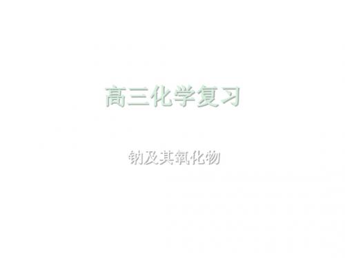 高一化学钠及其氧化物