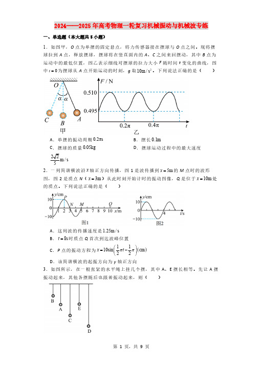 2024——2025年高考物理一轮复习机械振动与机械波专练(含解析)