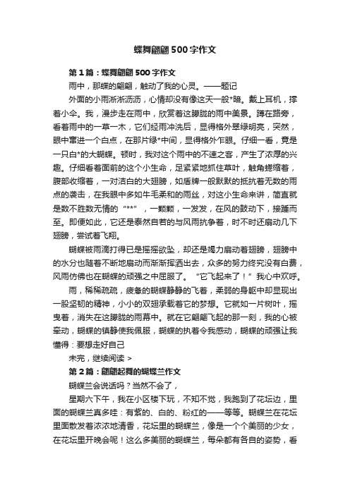 蝶舞翩翩500字作文
