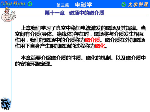 大学物理第11章磁场中的磁介质